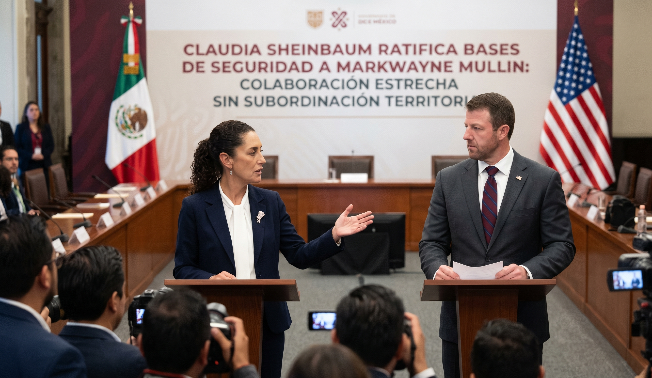 Claudia Sheinbaum ratifica bases de seguridad a Markwayne Mullin: Colaboración estrecha sin subordinación territorial