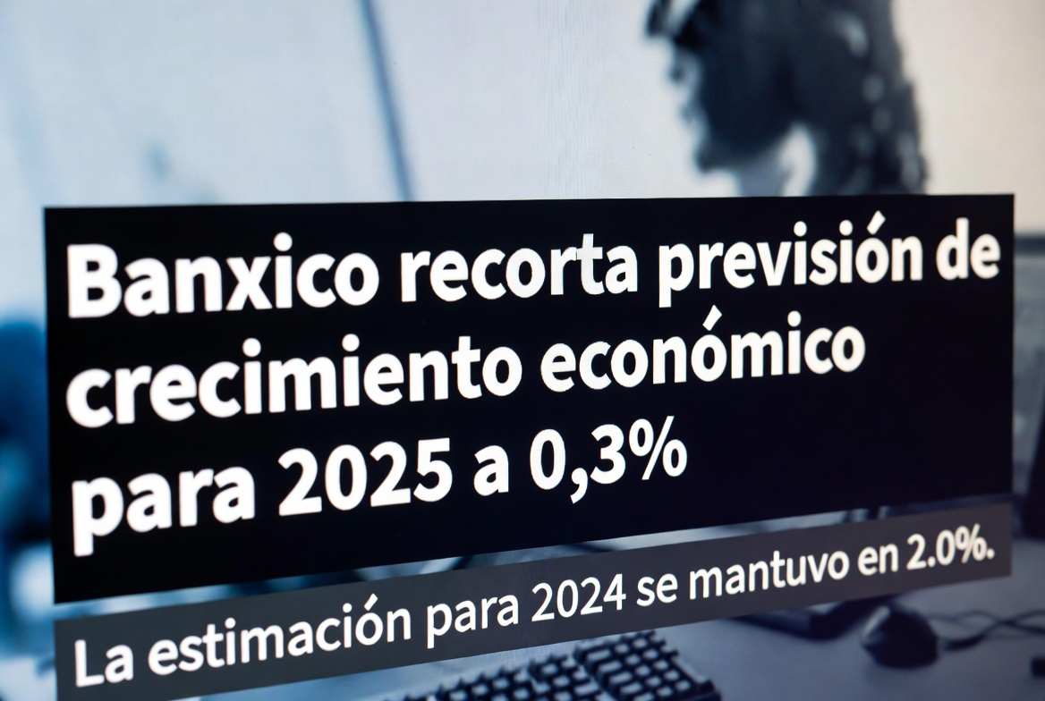 Banxico recorta previsión de crecimiento económico para 2025 a 0.3%