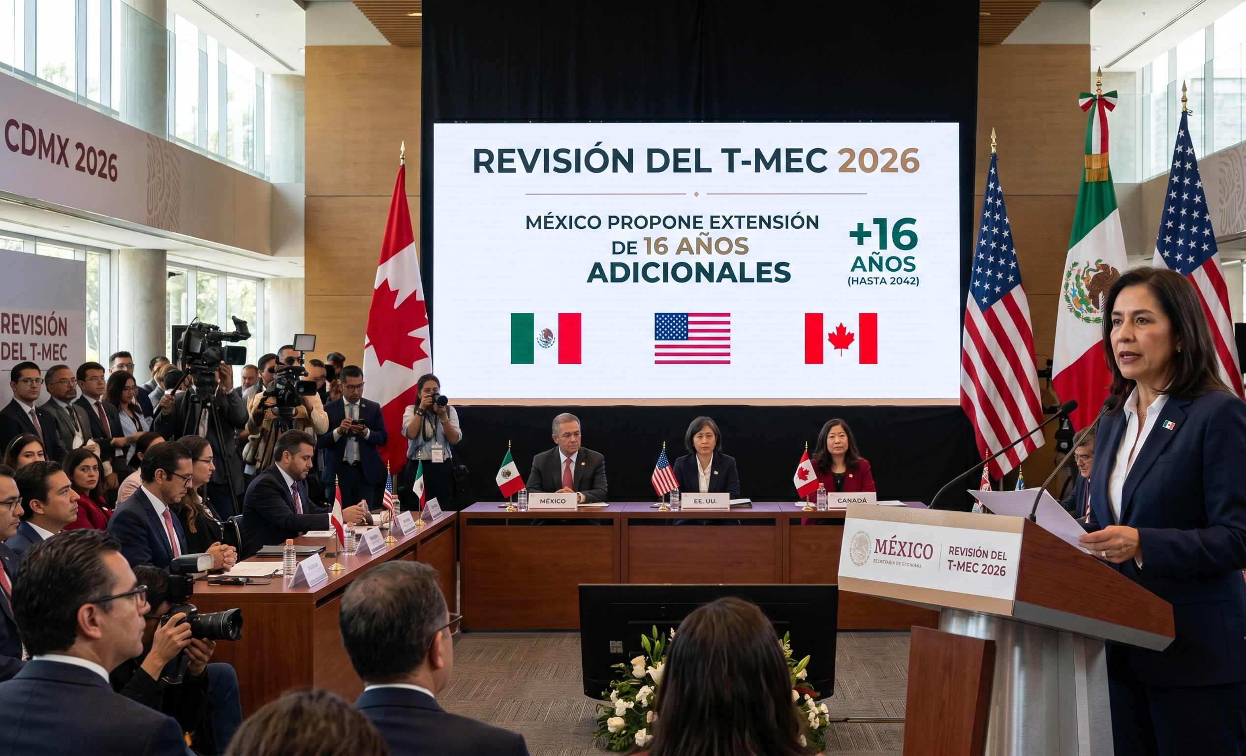 México propone extender el T-MEC por 16 años adicionales durante la revisión de 2026
