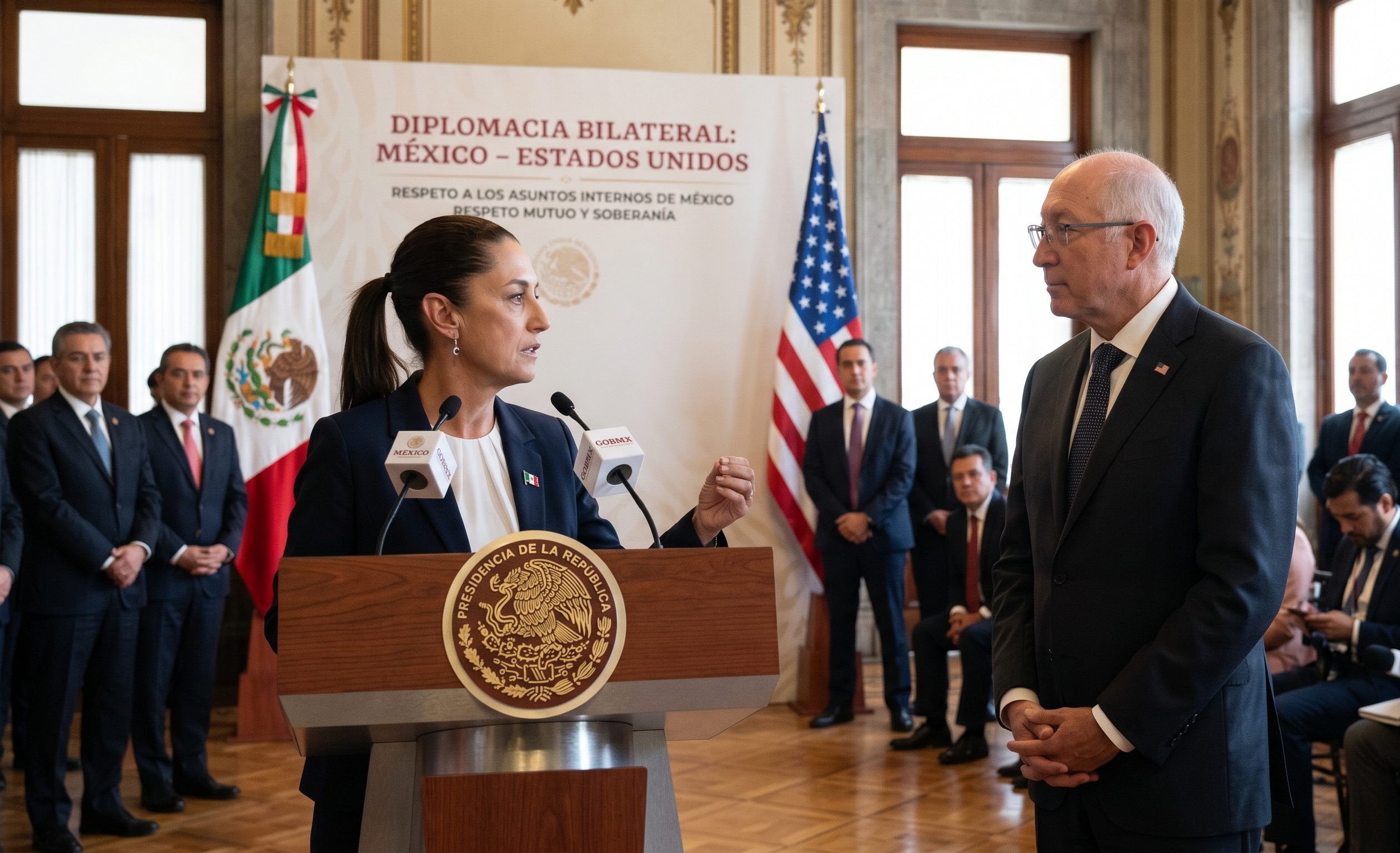 Diplomacia Bilateral: Sheinbaum pide al embajador de Estados Unidos respetar los asuntos internos de México