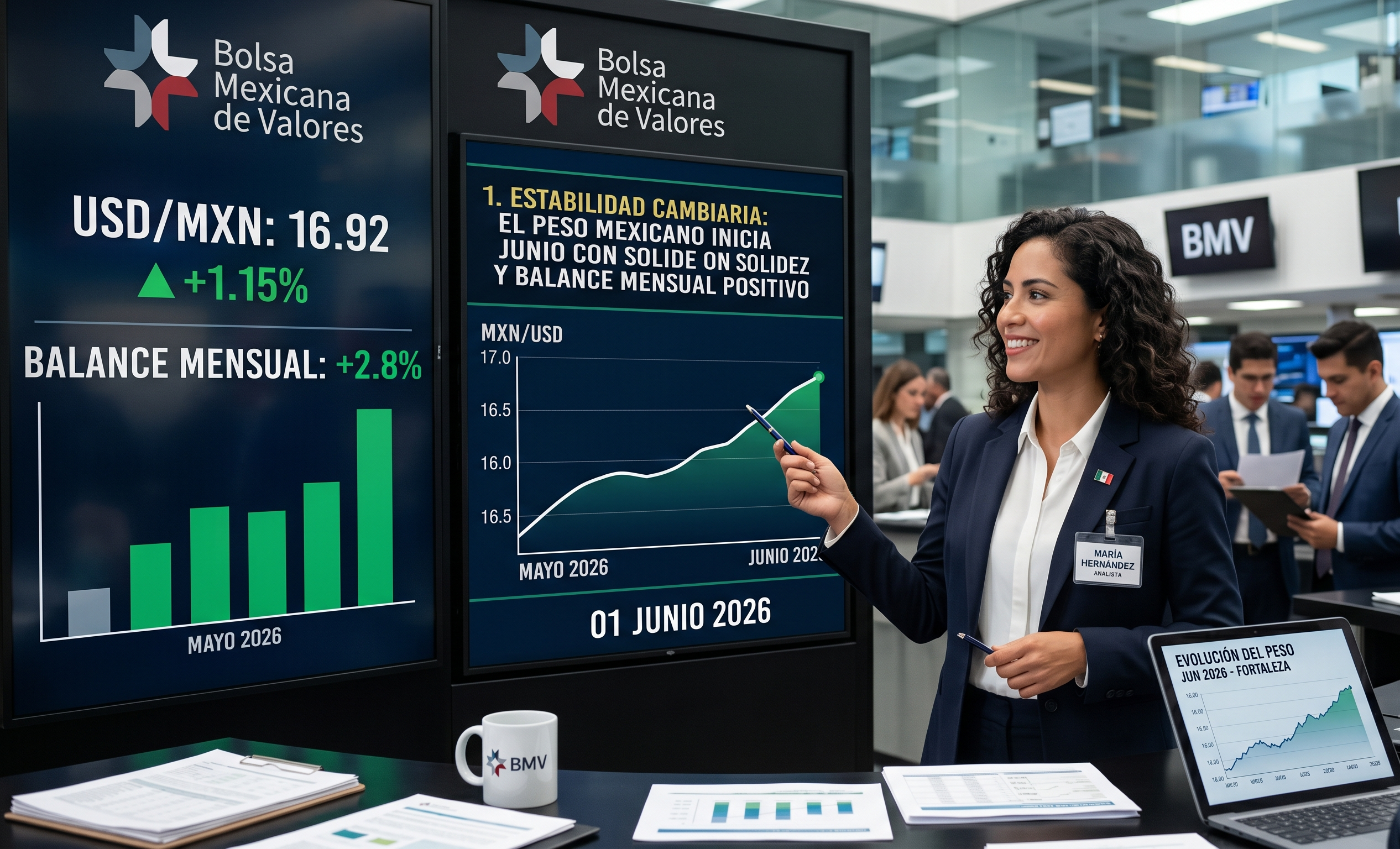Estabilidad Cambiaria: El peso mexicano inicia junio con solidez y balance mensual positivo