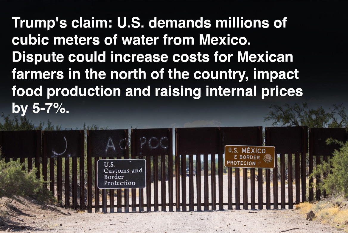 Tensión bilateral por reclamo de Trump: EE.UU. exige millones de metros cúbicos de agua a México