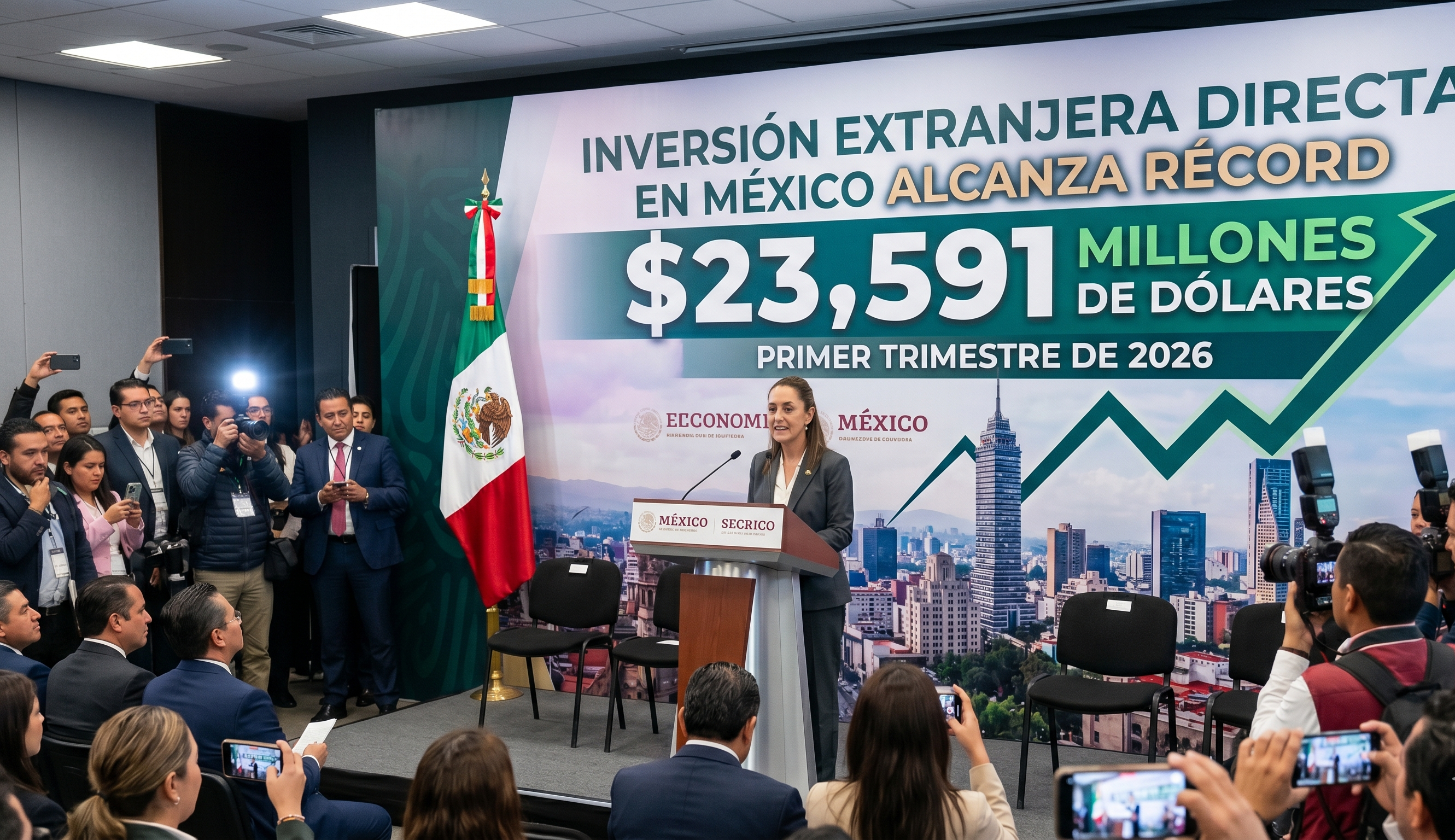 Inversión Extranjera Directa en México alcanza récord de 23,591 millones de dólares en el primer trimestre de 2026