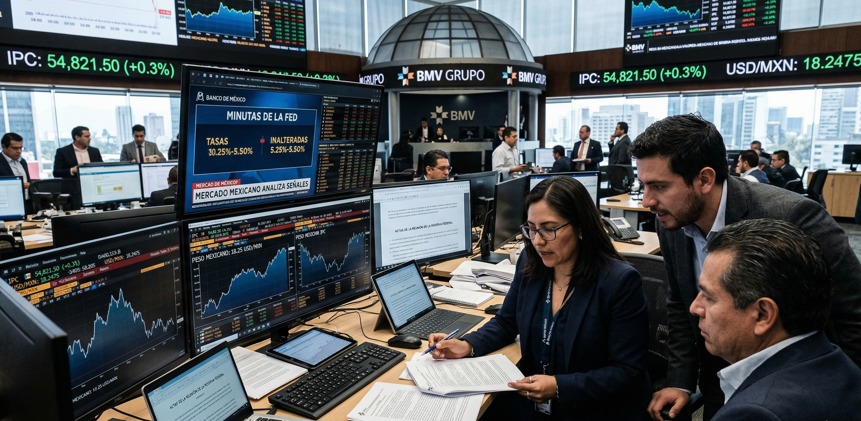 La Fed mantiene las tasas y el mercado mexicano analiza las minutas en busca de señales