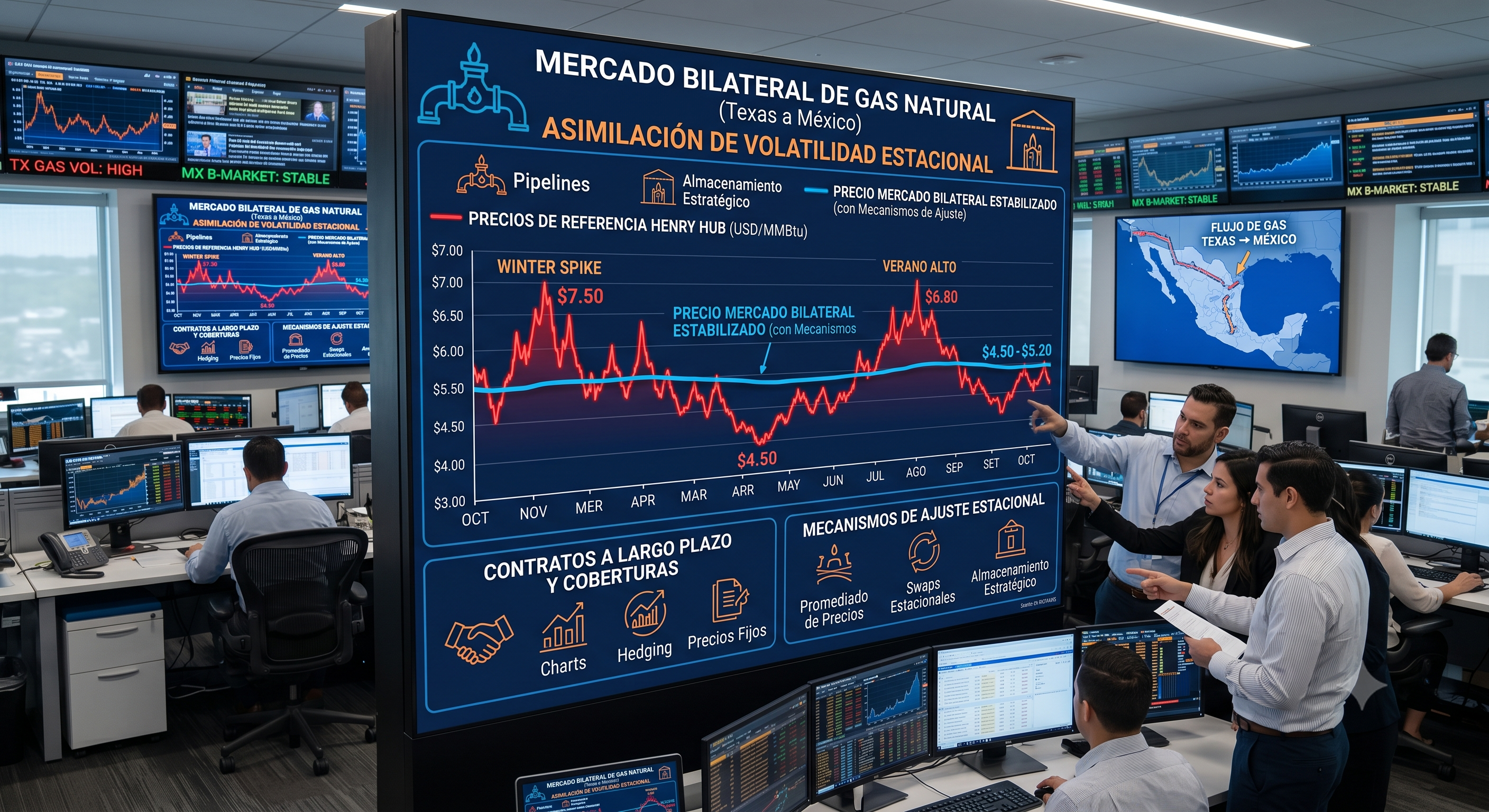 Mercado bilateral asimila la volatilidad estacional de los precios del gas natural proveniente de Texas