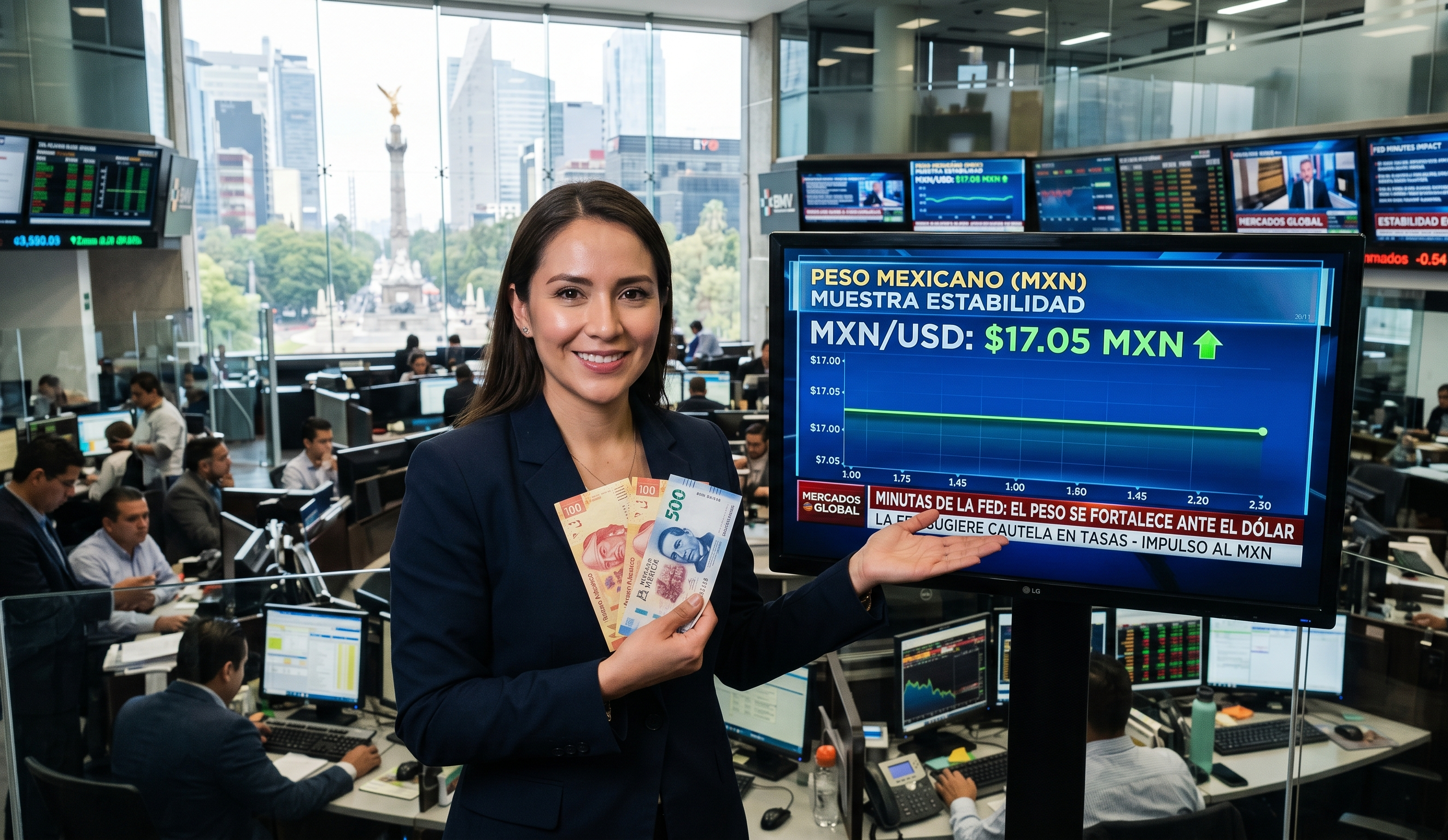 El peso mexicano muestra estabilidad frente al dólar impulsado por las últimas minutas de la Reserva Federal de EE. UU.