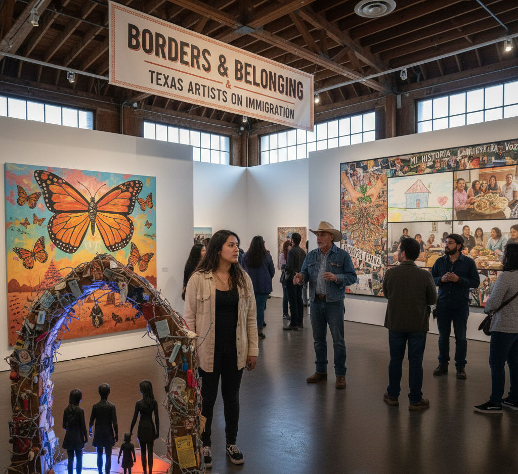 Artistas de Texas expresan visiones sobre inmigración a través del arte en EE. UU.