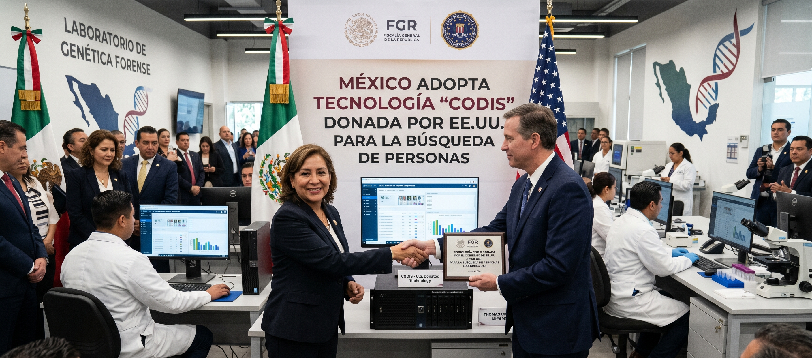 México adopta la tecnología de datos forenses 'CODIS' donada por los Estados Unidos para la búsqueda de personas