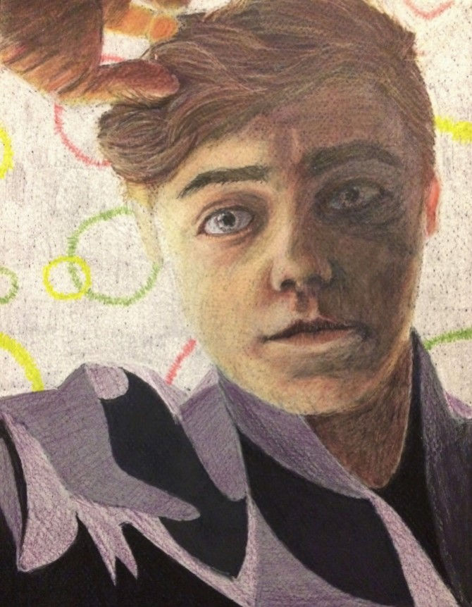 Harrell, Cameron, Colored Pencil Self Po