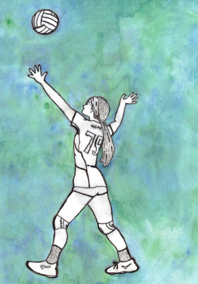 Ava Basinski, Grade 9, Action Drawing, 2