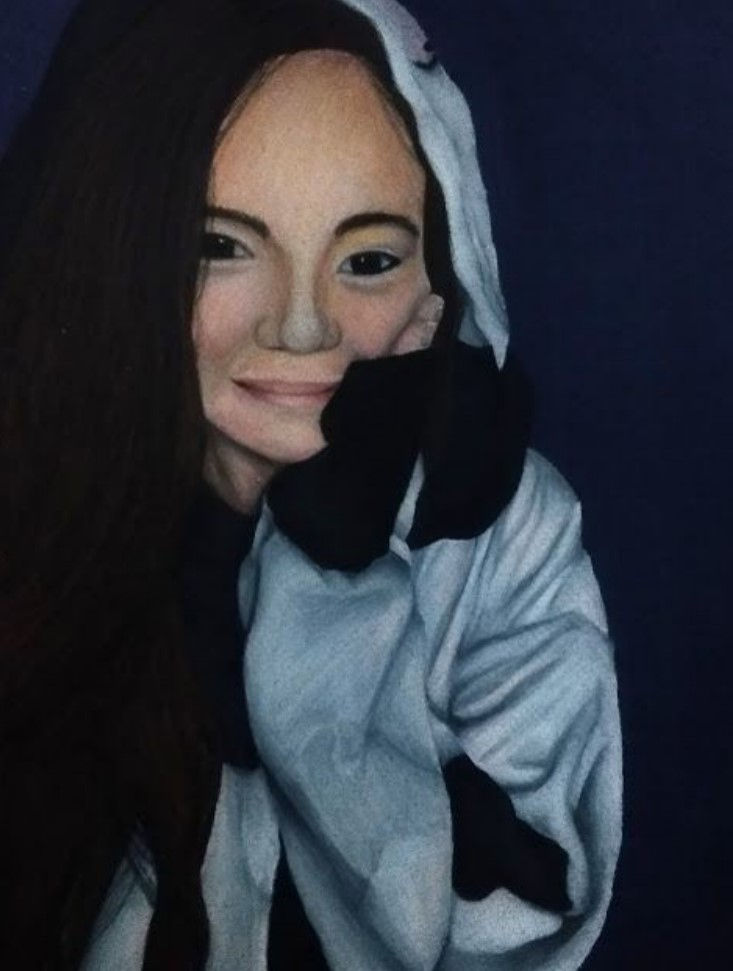 Long, Kat, Colored Pencil Self Potrait,