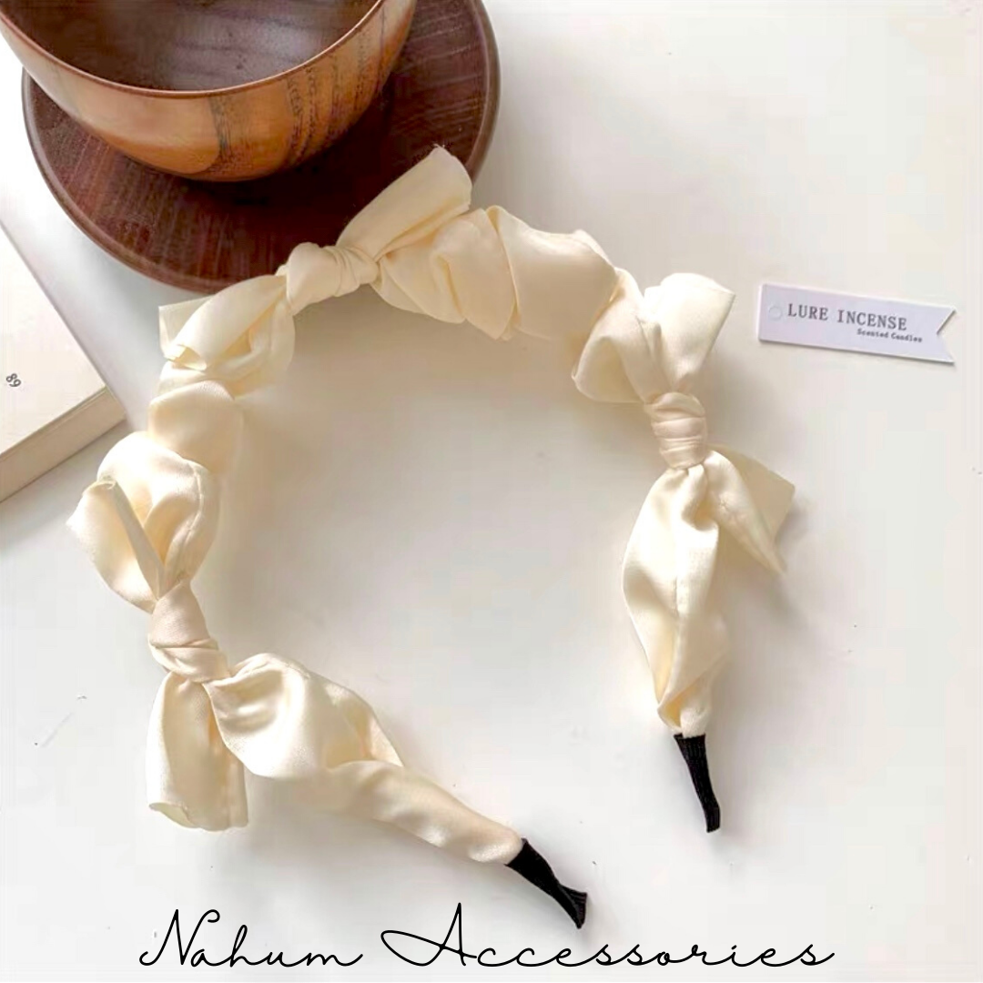 Cream Ribbon Headbands