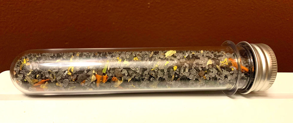 Thumbnail: Lavender & Sweet Orange Pink Himalayan & Black Lava Salt Soak  1.5 oz.