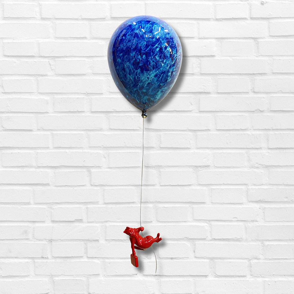 High Flyer Balloon Cat Sculpture by Ancizar Marin.