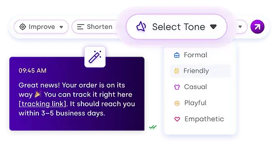 Rephrase text messages with AI