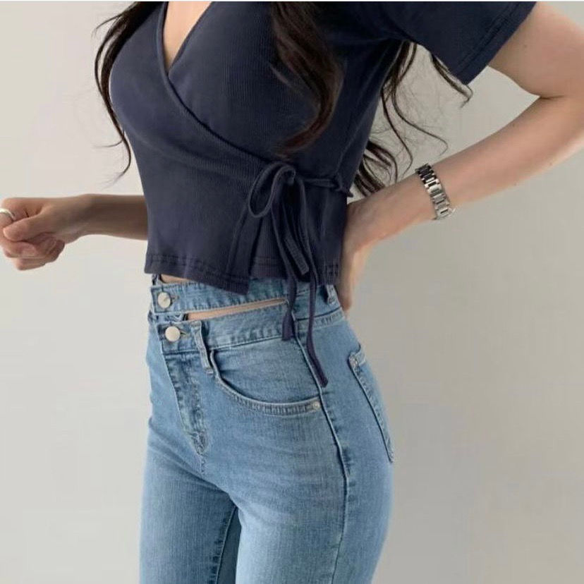 Thumbnail: 腰間綁帶短袖