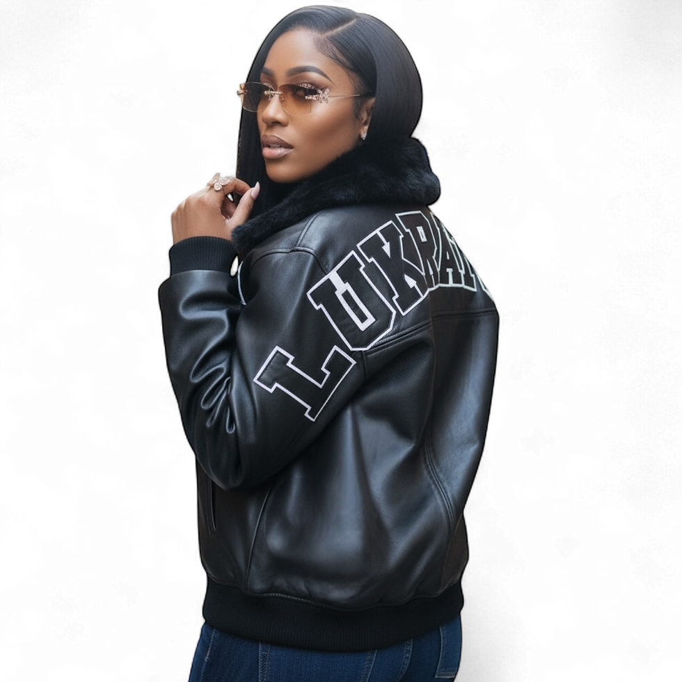 Thumbnail: Lambskin leather with mink collar