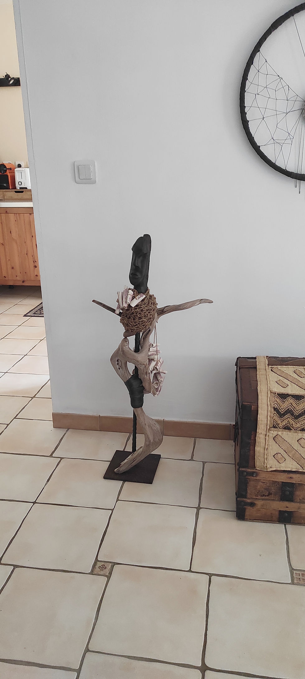 sculpture sur bois flotté, hauteur 97 cm
