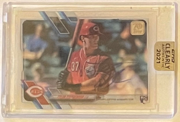 2021 Topps Clearly Authentic Tyler Stephenson #CAA-TS Autographed - Front