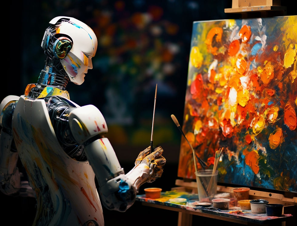 A robot creating a painting