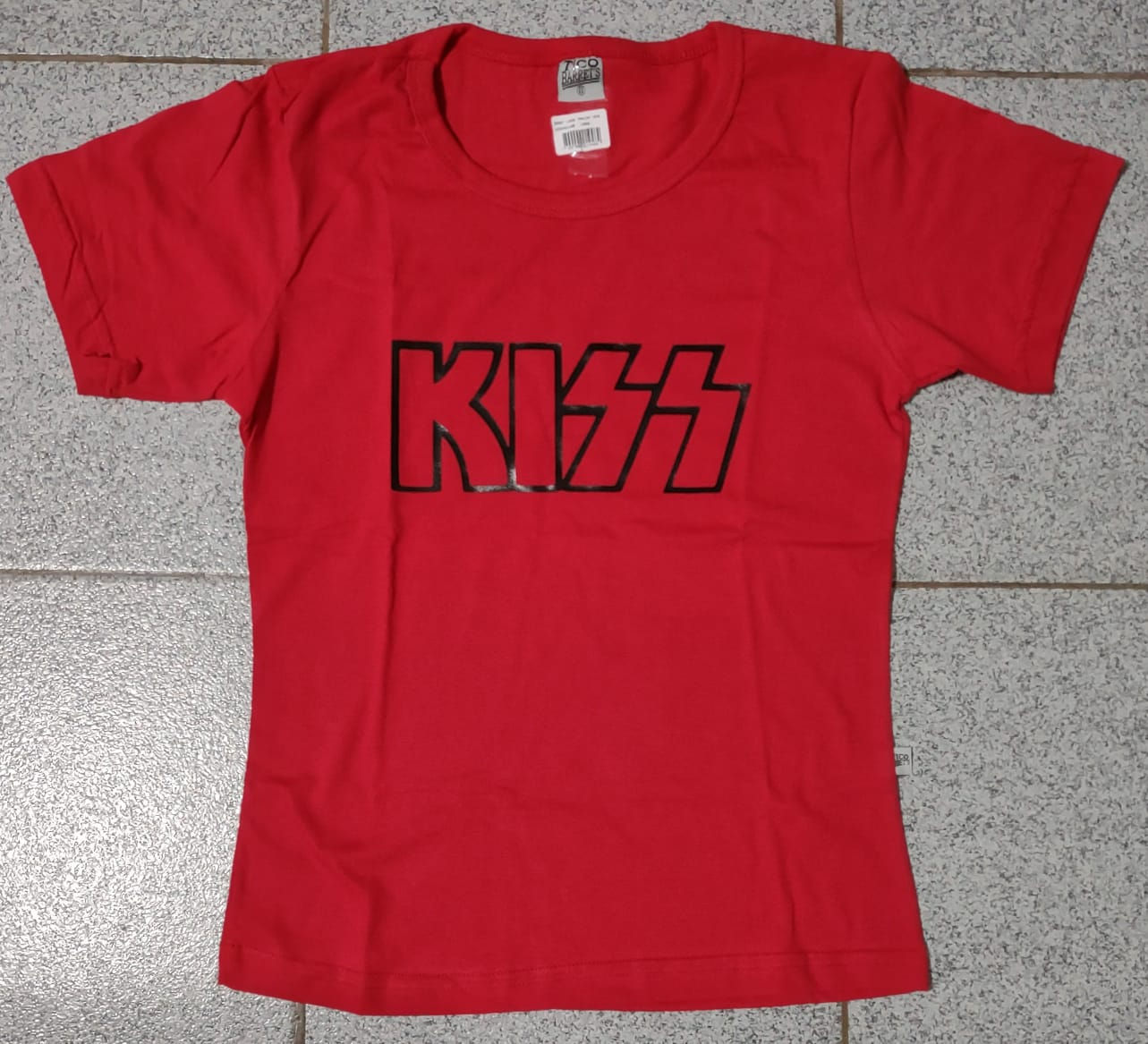 Camiseta Feminina Kiss Logo Baby look Vermelho TK1288