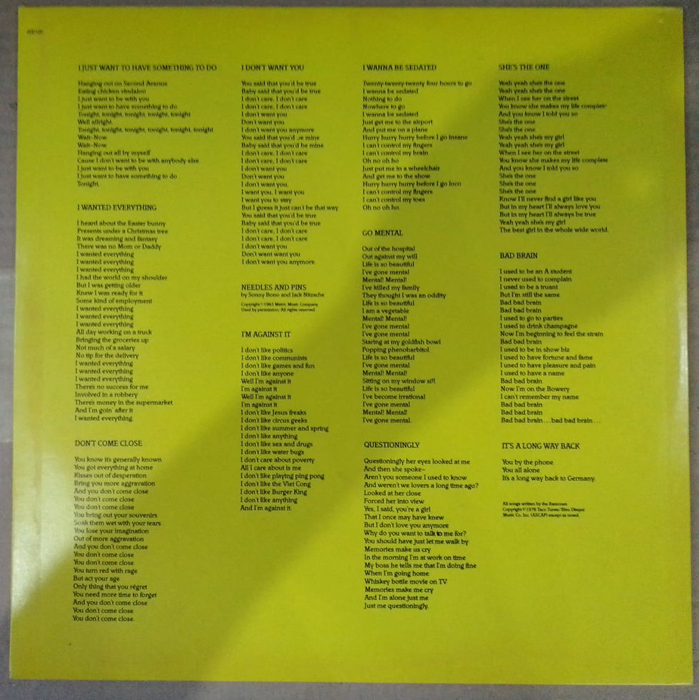 Miniatura: Vinil Lp Ramones Road To Ruin C/ Encarte Ex