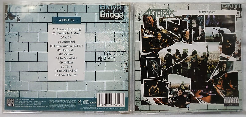 Cd Usado Anthrax Alive 2 2005 Muito Bom Estado CDU13751