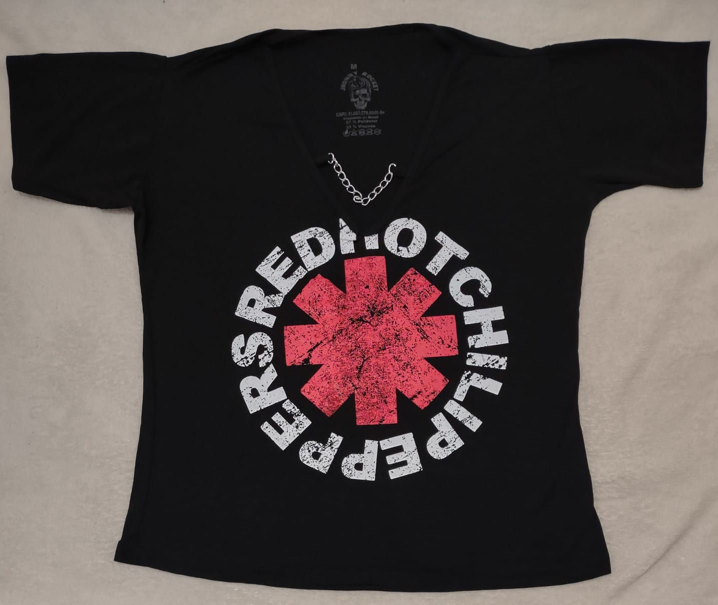 Camiseta Feminina Red Hot Logo Gola V Corrente JRRH1