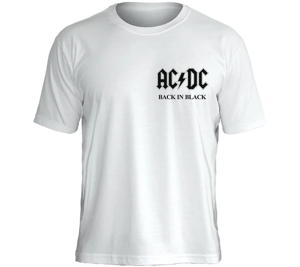 Camiseta AC/DC Back In Black Branco PC044