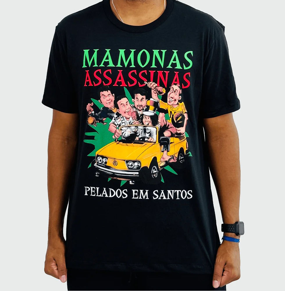 Camiseta Mamonas Assassinas Pelados Em Santos Preto OF0334