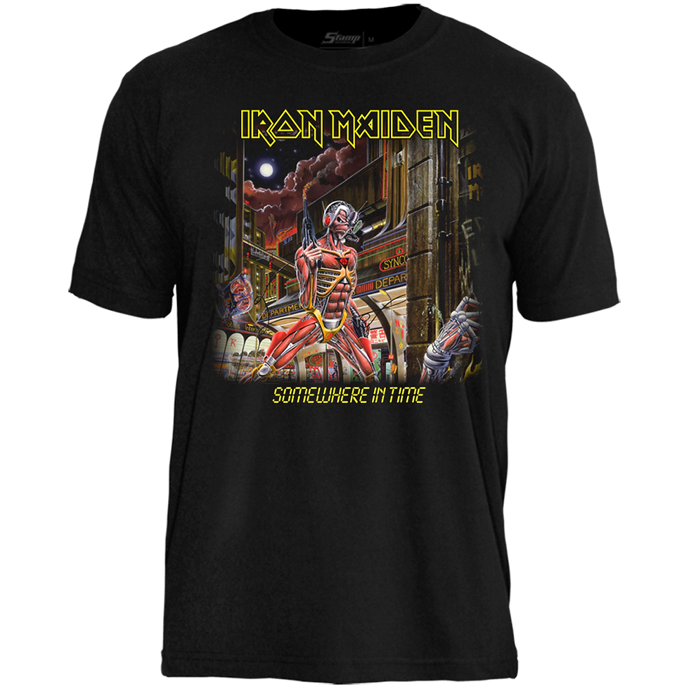 Camiseta Iron Maiden Fear Of The Dark Azul TS1563