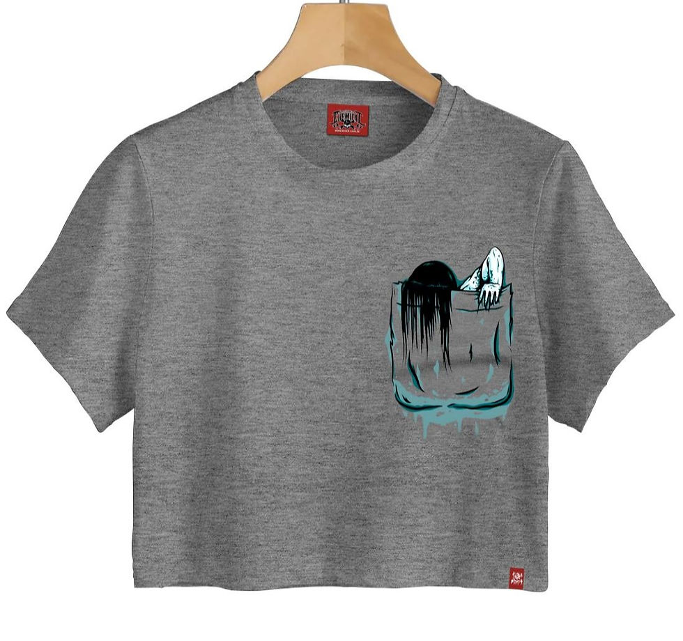 Camiseta Feminina Chamado Chest Cropped Pto CP3063