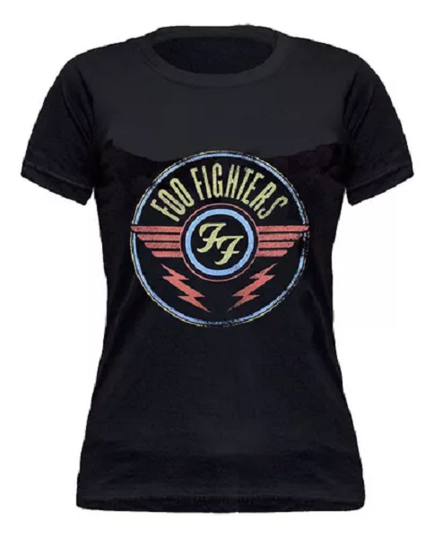 Miniatura: Baby Look Foo Fighters Preto Stamp BB501