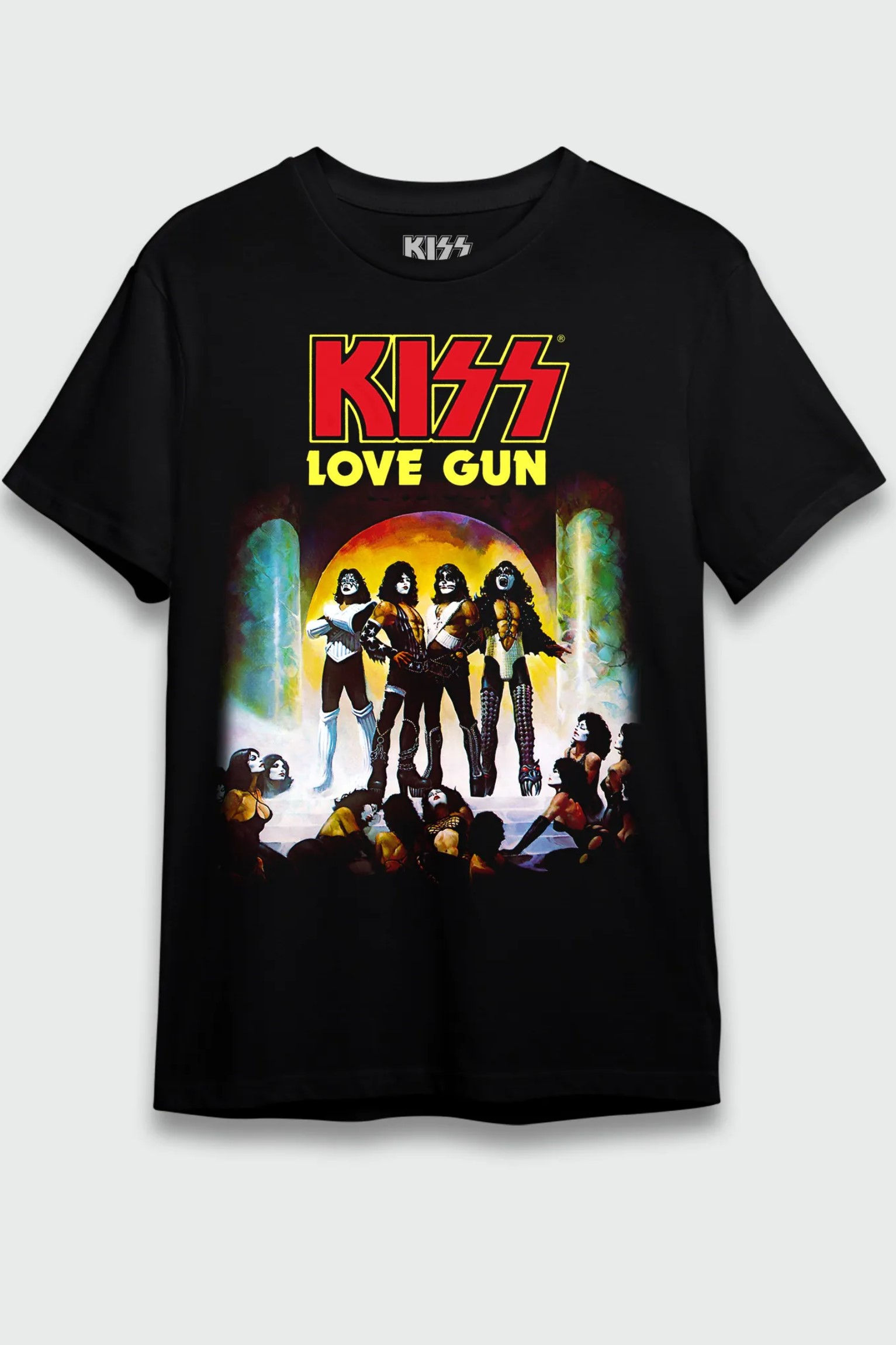 Camiseta Plus Size Kiss Love Gun Preto Consulado OF0120