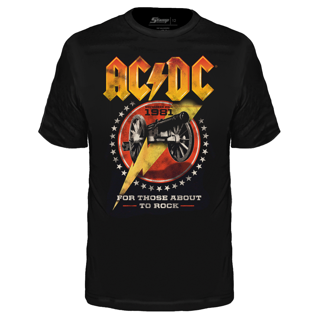 Camiseta Infantil AC/DC For Those Preto Stamp KID480