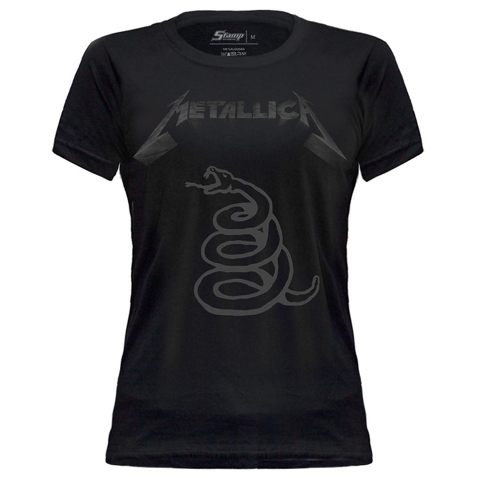Camiseta Feminina Metallica Black Album Baby look Pto BB169