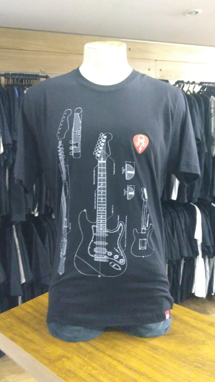 Camiseta Guitar Estrutura Preto Chemical C1273