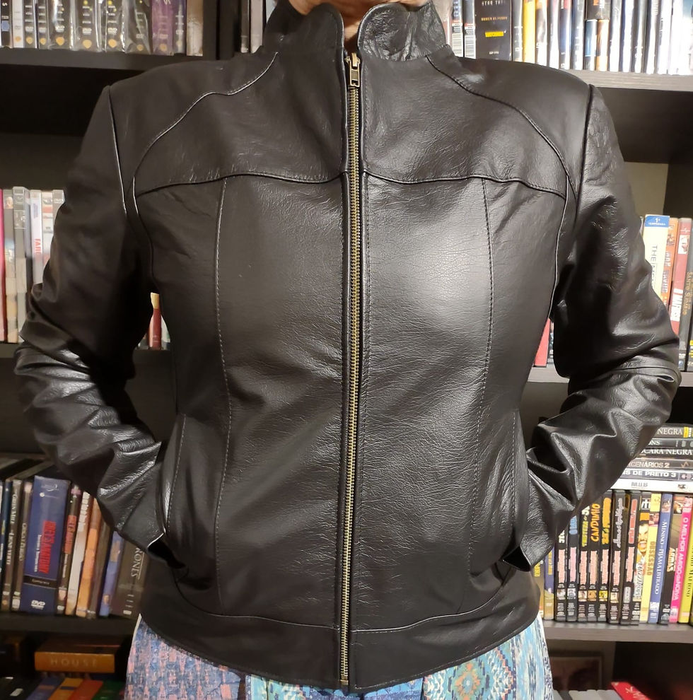 Jaqueta de Couro Básica Feminina Preto JQT17