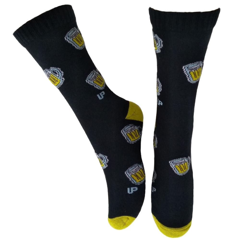 Meia Cano Médio Divertida de Cerveja em Algodão MM06