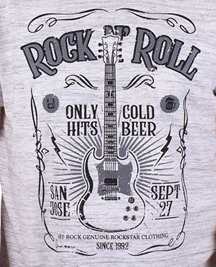 Miniatura: Camiseta Rock Only Hits Branca Mesclada A12797