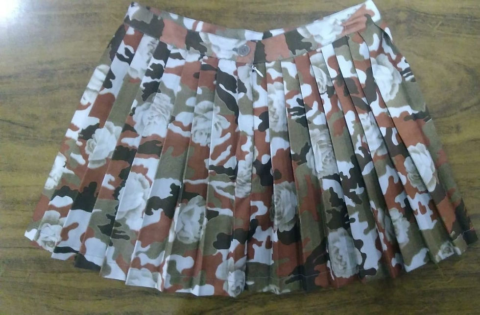 Miniatura: Saia Sanfonada Camuflada Rosas SF03