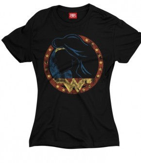 Camiseta Feminina Mulher Maravilha Preto Chemical C2335