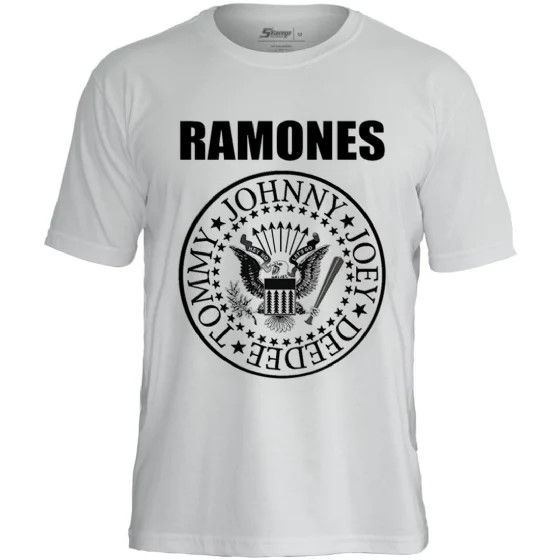 Camiseta Ramones Hey Ho, Let's Go Branco TS1374