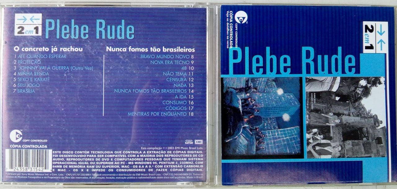 Cd Usado Plebe Rude 2 Em 1 O Concreto Já Rachou CDU4385
