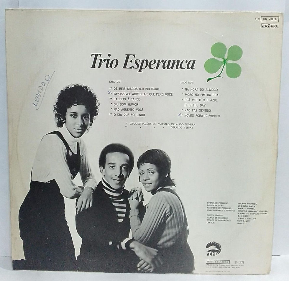 Miniatura: LP Usado Trio Esperança Trio Esperança 1971