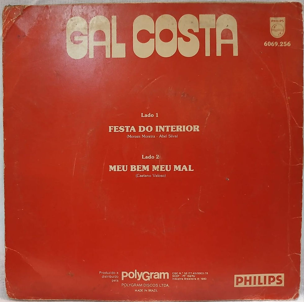 Miniatura: LP Compacto Usado Gal Costa Festa do Interior / Meu Bem Meu