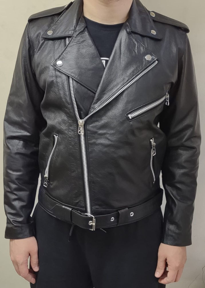 Jaqueta de Couro Masculino Biker Preto JQT10
