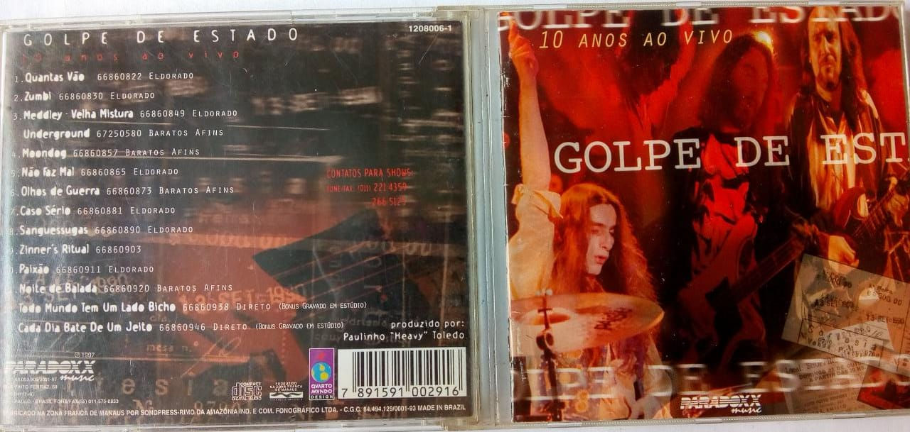 Cd Usado Golpe De Estado 10 Anos Ao Vivo Muito Bom CDU4103