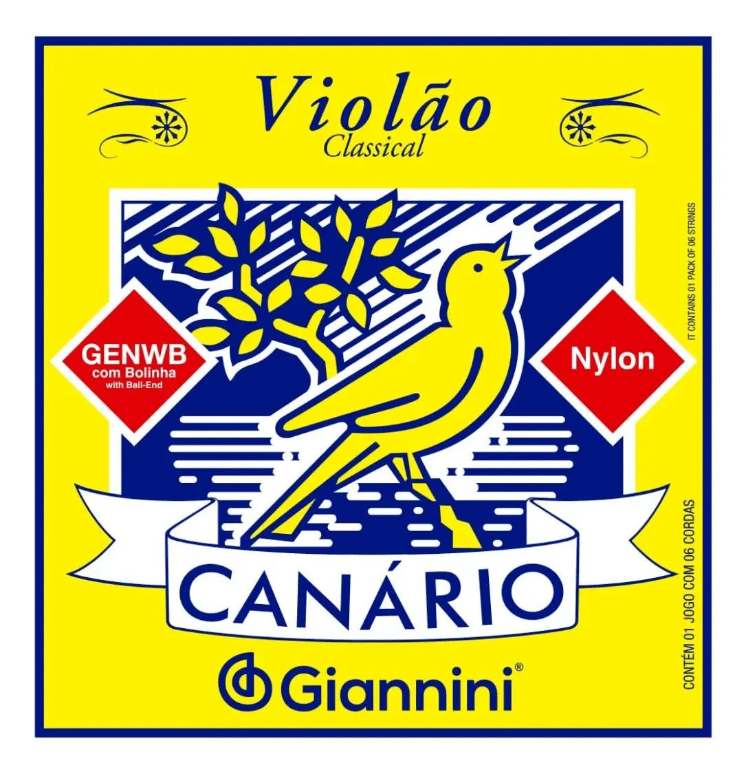 Encordoamento Giannini Violão Nylon Canário C/Bolinha GENWB