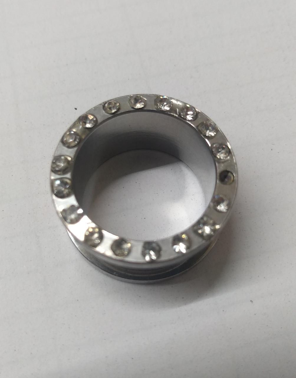 Brinco Alargador Promoção Strass Aço 18mm